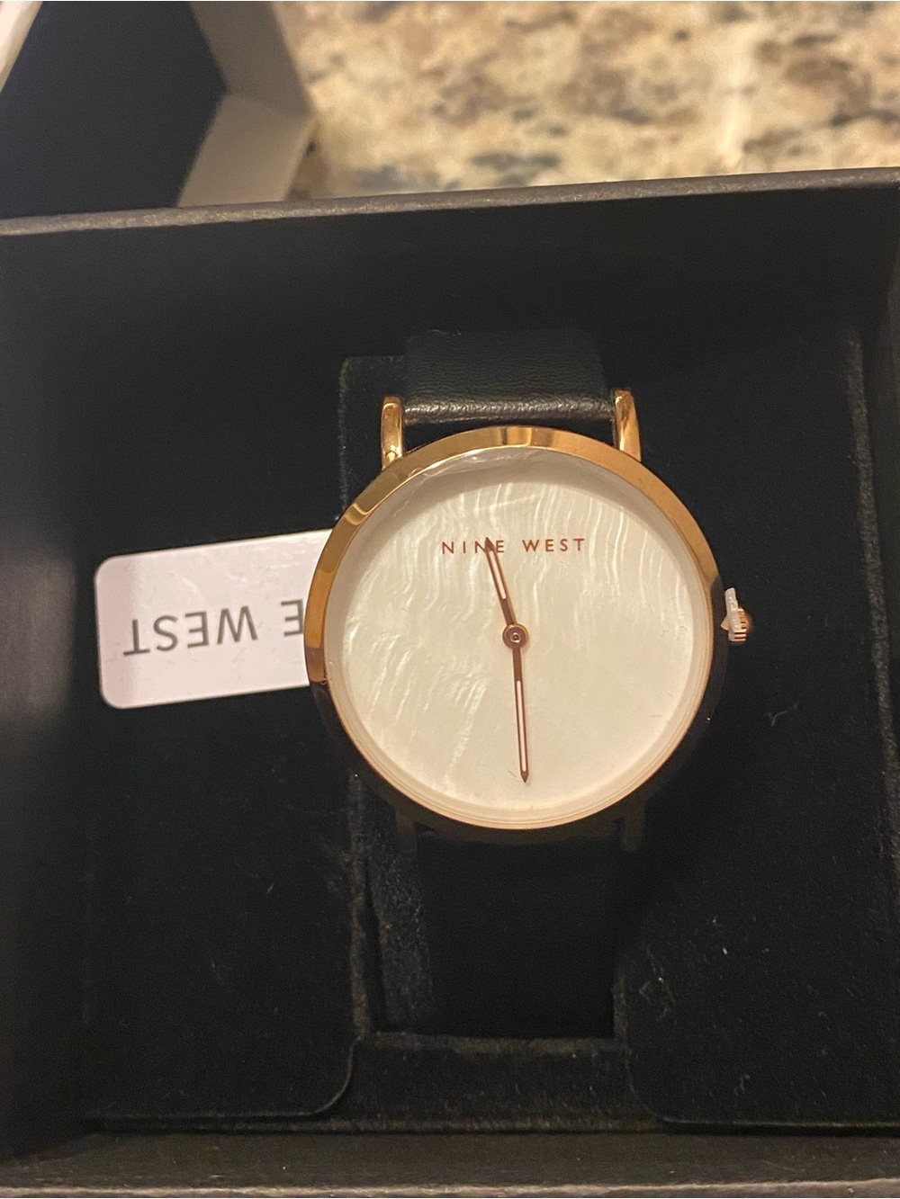 Nine West Rose Gold Case with Black Watch